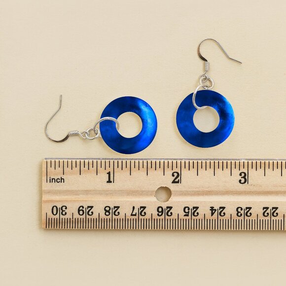 Recycled Vintage 1960's Noxzema Jar Glass Hoop Earrings - Picture 6 of 6